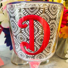 Load image into Gallery viewer, Personalized Acrylic Wine Goblet Initial D | FREE Shipping | All Sales Final