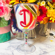 Load image into Gallery viewer, Personalized Acrylic Wine Goblet Initial D | FREE Shipping | All Sales Final