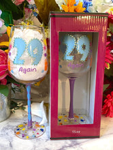 Load image into Gallery viewer, 29 Again Birthday Wine Glass with Box
