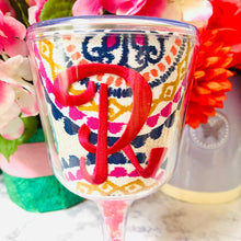 Load image into Gallery viewer, Personalized Acrylic Wine Goblet Initial R | FREE Shipping | All Sales Final
