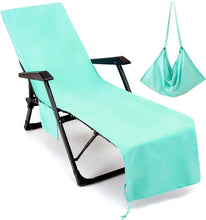 Load image into Gallery viewer, Beach Chair Cover, Lounge Chair Cover, Pool Chair Cover Mint