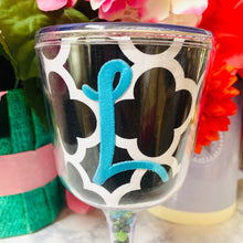 Load image into Gallery viewer, Personalized Acrylic Wine Goblet Initial L