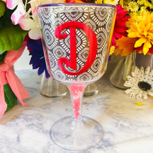 Load image into Gallery viewer, Personalized Acrylic Wine Goblet Initial D | FREE Shipping | All Sales Final