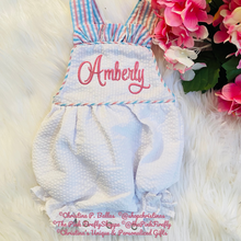 Load image into Gallery viewer, Seersucker Baby Bubble Personalized | FREE Shipping | All Sales Final