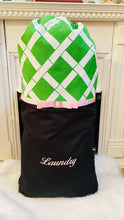 Load image into Gallery viewer, Laundry Bag Green Lattice (All Sales Are Final)