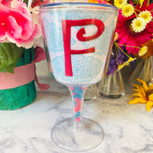 Load image into Gallery viewer, Personalized Acrylic Wine Goblet Initial F | FREE Shipping | All Sales Final