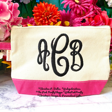 Load image into Gallery viewer, Personalized Canvas Cosmetic Case | FREE Shipping | All Sales Final