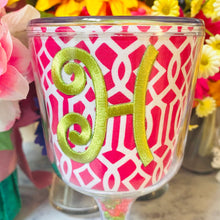 Load image into Gallery viewer, Personalized Acrylic Wine Goblet Initial H | FREE Shipping | All Sales Final
