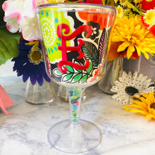 Load image into Gallery viewer, Personalized Acrylic Wine Goblet Initial E | FREE Shipping | All Sales Final