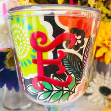 Load image into Gallery viewer, Personalized Acrylic Wine Goblet Initial E | FREE Shipping | All Sales Final