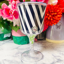 Load image into Gallery viewer, Personalized Acrylic Wine Goblet Initial E | FREE Shipping | All Sales Final