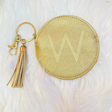 Load image into Gallery viewer, Embossed Initial Coin Purse Key Ring Letter "W" by Ganz (FREE Shipping)
