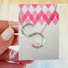 Load image into Gallery viewer, Sideways Initial Necklace Silver Initial S | FREE Shipping | All Sales Final