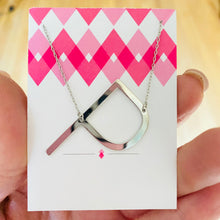 Load image into Gallery viewer, Sideways Initial Necklace Silver Initial P | FREE Shipping | All Sales Final