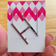 Load image into Gallery viewer, Sideways Initial Necklace Silver Initial H | FREE Shipping | All Sales Final