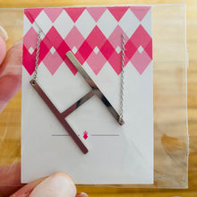 Load image into Gallery viewer, Sideways Initial Necklace Silver Initial H | FREE Shipping | All Sales Final
