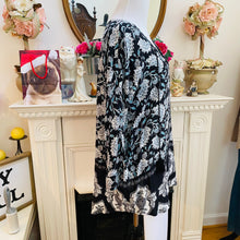 Load image into Gallery viewer, Simply Noelle Lotus Flower Top in Black/Teal | FREE Shipping | Size XS (Sizes 4 - 6) NWT | All Sales Final