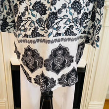 Load image into Gallery viewer, Simply Noelle Lotus Flower Top in White/Teal