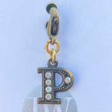 Load image into Gallery viewer, John Wind Bronze with Crystals Initial P Charm | FREE Shipping | All Sales Final