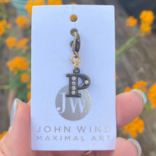 Load image into Gallery viewer, John Wind Bronze with Crystals Initial P Charm | FREE Shipping | All Sales Final