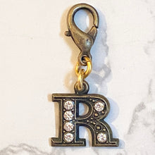 Load image into Gallery viewer, John Wind Bronze with Crystals Initial R Charm | FREE Shipping | All Sales Final