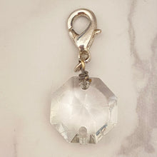 Load image into Gallery viewer, John Wind Clear Crystal Octagon Silver Enhancer Charm