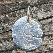 Load image into Gallery viewer, Waxing Poetic Round Initial Silver Charm Letter R