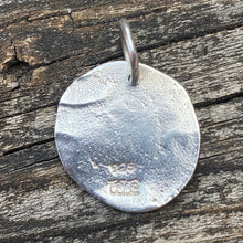 Load image into Gallery viewer, Waxing Poetic Round Initial Silver Charm Letter E