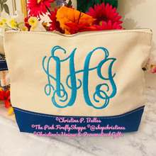 Load image into Gallery viewer, Personalized Canvas Cosmetic Case | FREE Shipping | All Sales Final