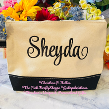 Load image into Gallery viewer, Monogrammed Canvas Cosmetic Bags