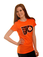 Load image into Gallery viewer, Philadelphia Flyers Crew Neck Cap Sleeve Tee in Orange