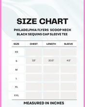 Load image into Gallery viewer, Philadelphia Flyers Black Scoop Neck Sequins Tee (Small) | FREE Shipping | All Sales Final