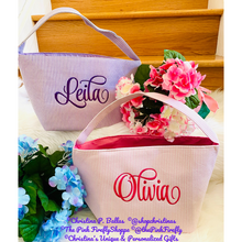 Load image into Gallery viewer, Seersucker Easter Bag Personalized
