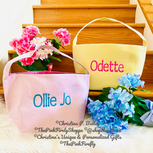 Load image into Gallery viewer, Seersucker Easter Bag Personalized | All Sales Final