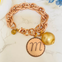Load image into Gallery viewer, John Wind Sorority Gal Cotton Pearl Initial Bracelet Rose Gold M
