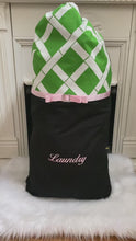 Load and play video in Gallery viewer, Laundry Bag Green Lattice