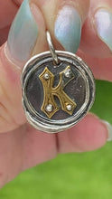 Load and play video in Gallery viewer, Waxing Poetic Rivet Insignia Charm Letter K | FREE Shipping | All Sales Final