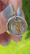 Load and play video in Gallery viewer, Waxing Poetic Rivet Insignia Charm Letter T