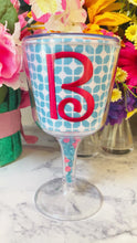Load and play video in Gallery viewer, Personalized Acrylic Wine Goblet Initial B | FREE Shipping | All Sales Final