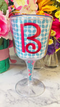 Load and play video in Gallery viewer, Personalized Acrylic Wine Goblet Initial B | FREE Shipping | All Sales Final