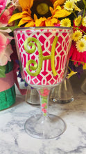 Load and play video in Gallery viewer, Personalized Acrylic Wine Goblet Initial H | FREE Shipping | All Sales Final