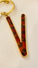 Load and play video in Gallery viewer, Safari Leopard Print Initial Keychain Key Ring V | FREE Shipping | All Sales Final