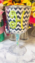 Load and play video in Gallery viewer, Personalized Acrylic Wine Goblet Initial H | FREE Shipping | All Sales Final
