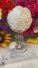 Load and play video in Gallery viewer, Thinking Of You Wine Glass with Forget Me Not Flower Decor