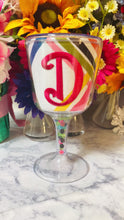 Load and play video in Gallery viewer, Personalized Acrylic Wine Goblet Initial D | FREE Shipping | All Sales Final