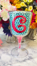 Load and play video in Gallery viewer, Personalized Acrylic Wine Goblet Initial G | FREE Shipping | All Sales Final