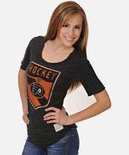 Load image into Gallery viewer, Philadelphia Flyers Scoop Neck Tee in Grey