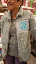 Load image into Gallery viewer, Camden Vest in Grey with Medium Turquoise Color Monogram
