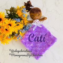 Load image into Gallery viewer, Baby Doll Mini Blankie | Lovey Purple Personalized | FREE Shipping | All Sales Final