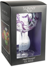 Load image into Gallery viewer, Best Mom Ever Wine Glass with Purple Flowers Decor